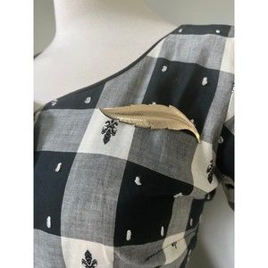 1950s Vintage Gold Leaf Feather Brooch Jewelry Pin Brooches